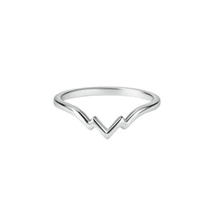 925 Silver Modern Double V Shape Chevron Band Ring