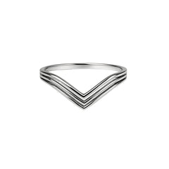 925 Sterling Silver Modern Triple Chevron Stacked Band Ring