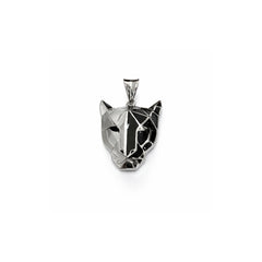 925 Sterling Silver Geometric Panther Face Pendant