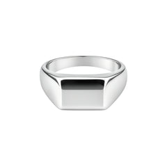925 Sterling Silver Classic Polished Rectangular Signet Band Ring