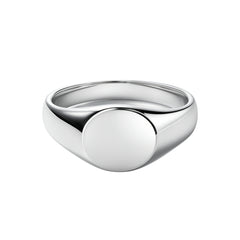 925 Sterling Silver Classic Polished Round Signet Band Ring
