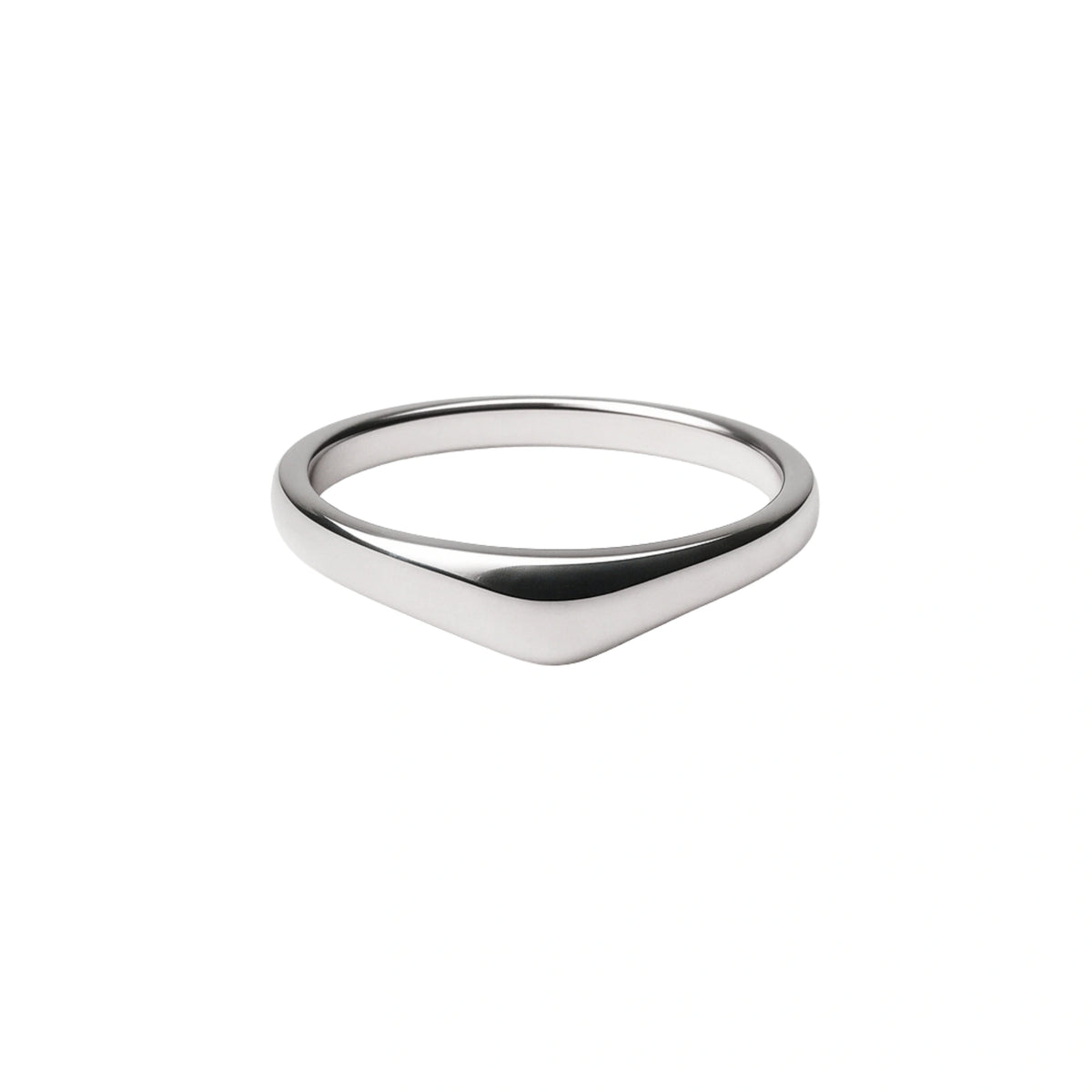 925 Sterling Silver Classic Minimal V Shape Chevron Band Ring