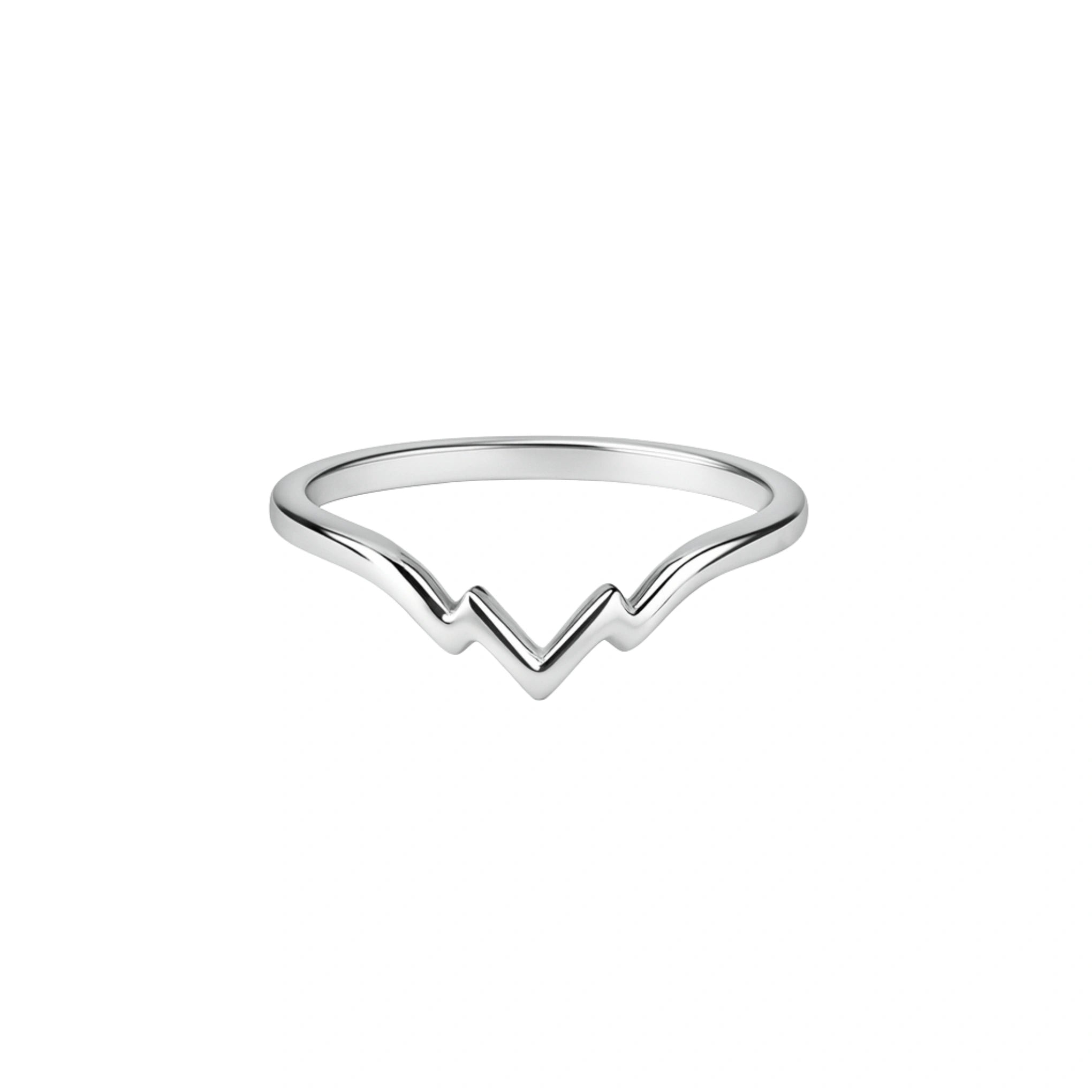 925 Silver Modern Double V Shape Chevron Band Ring