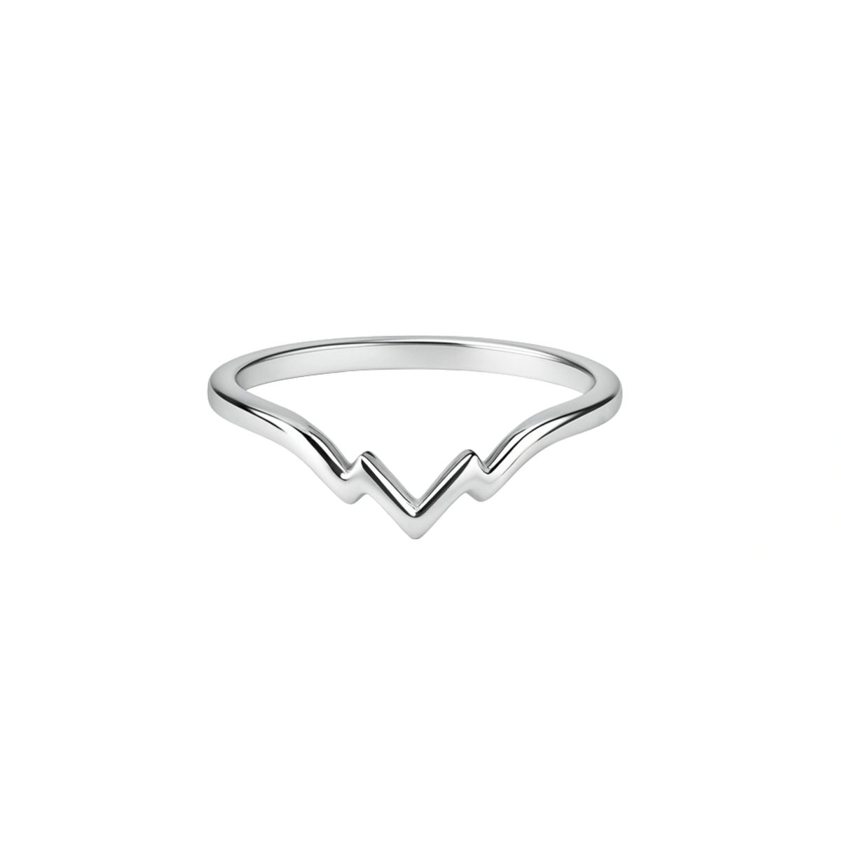 925 Silver Modern Double V Shape Chevron Band Ring