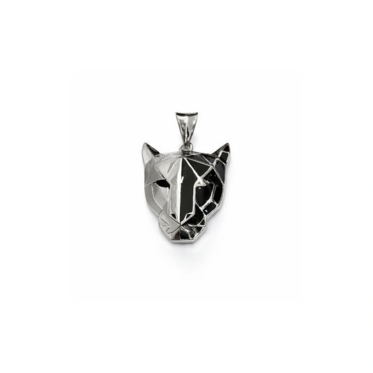 925 Sterling Silver Geometric Panther Face Pendant