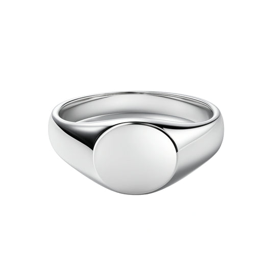 925 Sterling Silver Elegant Polished Curved Rectangular Signet Band Ring